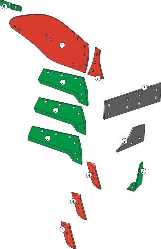 Explosionszeichnung Pöttinger Pflugkörper Typ 41W